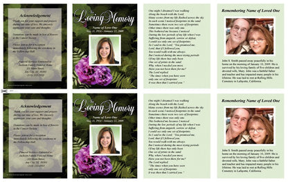 Essence Small Memorial Card Template.