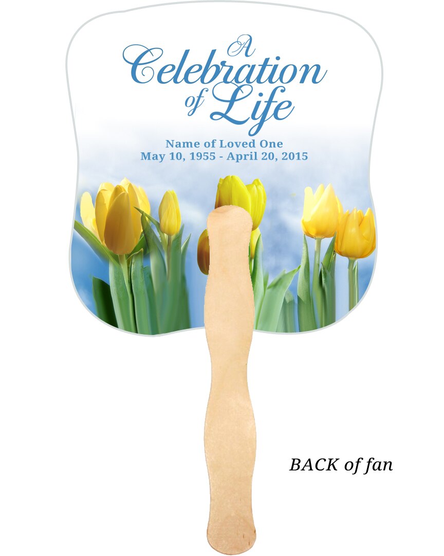 Inspire Cardstock Memorial Fan With Wooden Handle (Pack of 10).