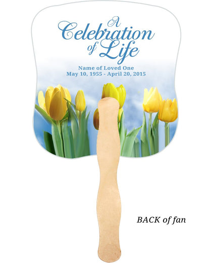 Inspire Cardstock Memorial Fan With Wooden Handle (Pack of 10).
