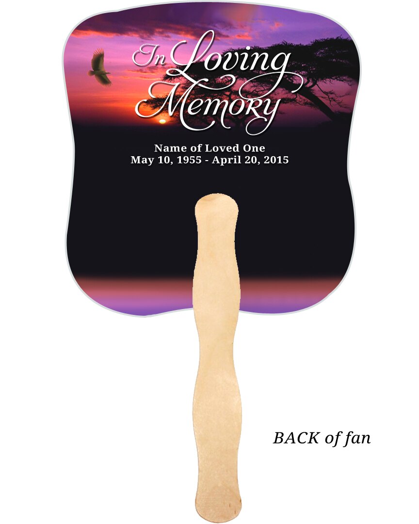 Imagine Cardstock Memorial Fan With Wooden Handle (Pack of 10).