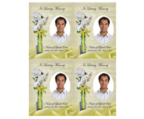 Vivace Small Memorial Card Template.