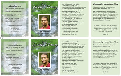 Majestic Small Memorial Card Template.