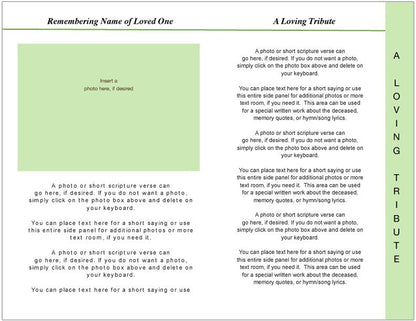 Garden 8-Sided Graduated Funeral Program Template.