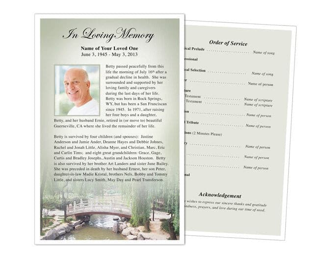 Bridge Funeral Flyer Template.