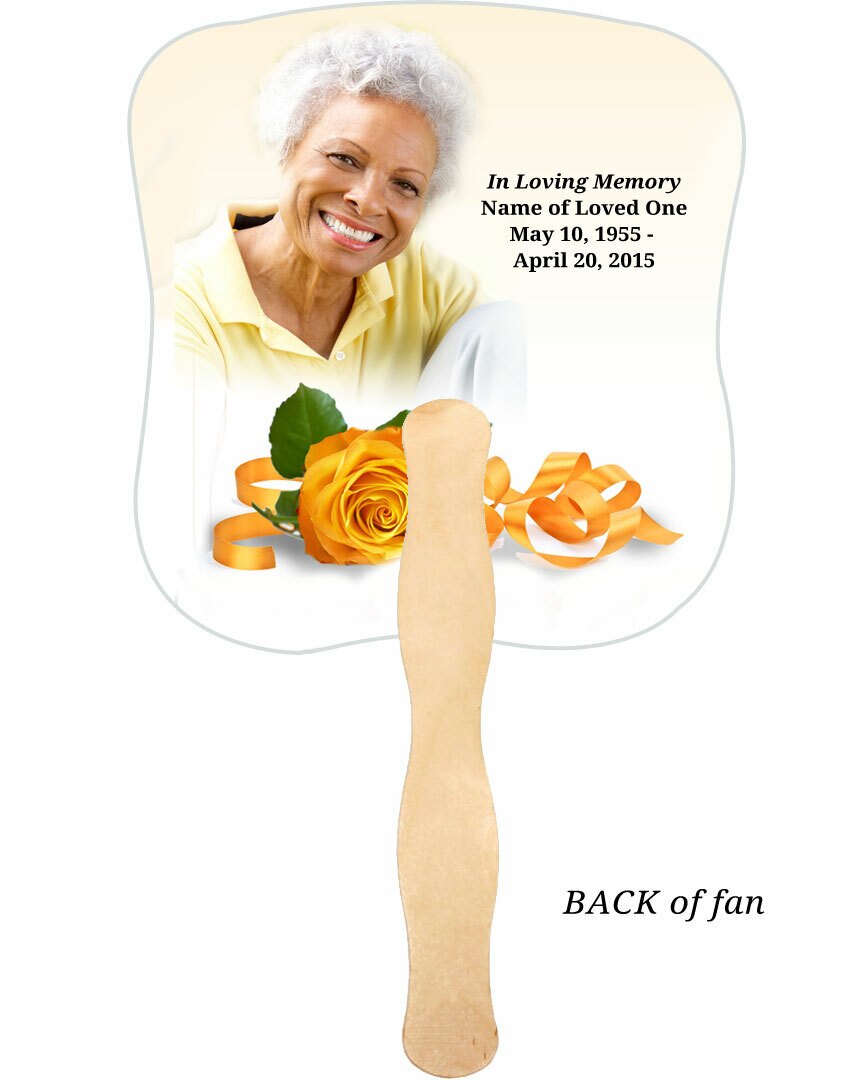 Memory Cardstock Memorial Fan With Wooden Handle (Pack of 10).