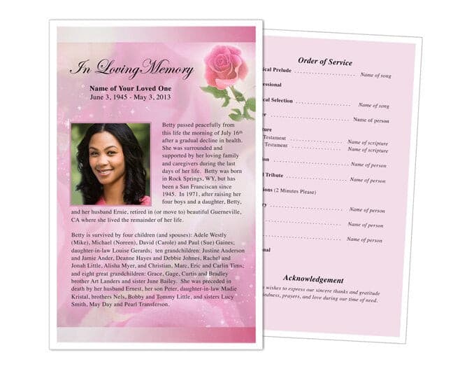 Petals Funeral Flyer Template.