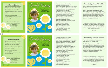 Playful Small Memorial Card Template.