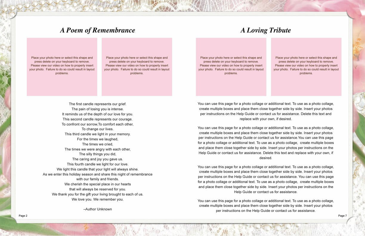 Pearls Funeral Booklet Template.