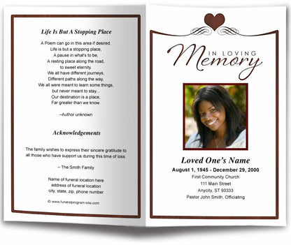 Cherish Funeral Program Template.