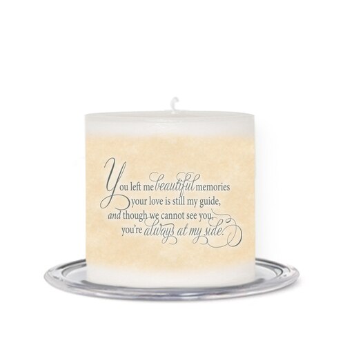 Monograms Personalized Small Wax Memorial Candle.