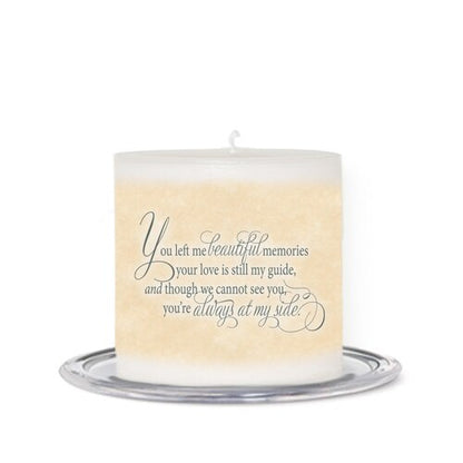 Monograms Personalized Small Wax Memorial Candle.