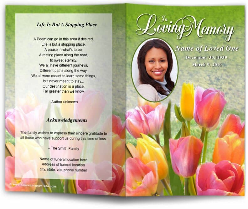 Harvest Funeral Program Template.