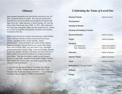 Lighthouse Funeral Program Template.