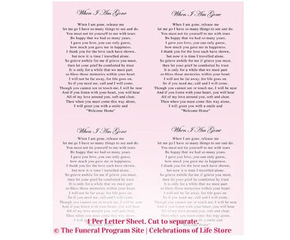 Doll Small Memorial Card Template.
