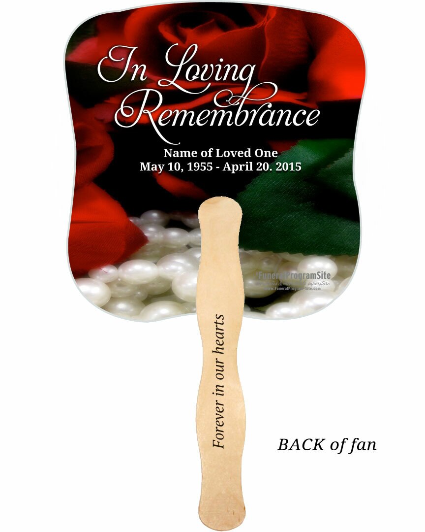 Elegance Cardstock Memorial Fan With Wooden Handle (Pack of 10).