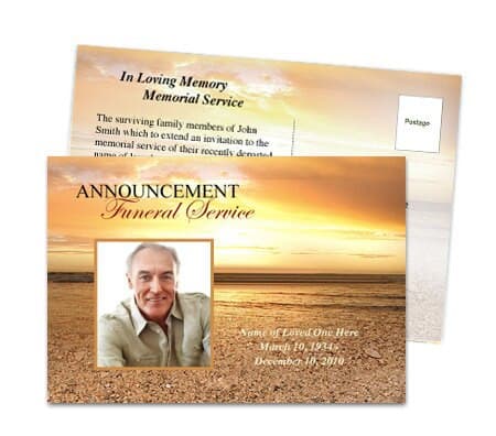 Timeless Funeral Announcement Template.