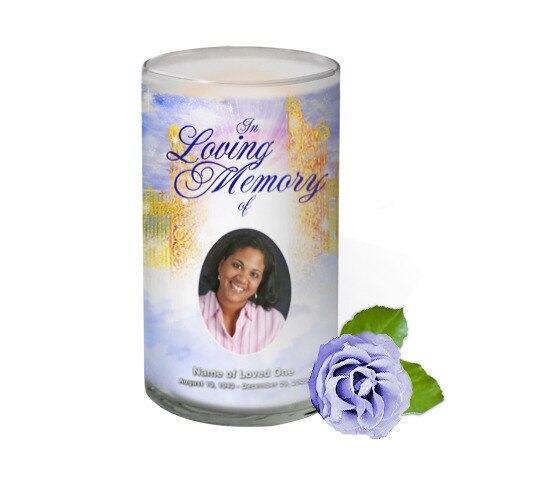 Pathway Personalized Glass Memorial Candle.