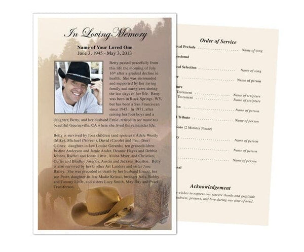 Ranch Funeral Flyer Template – Funeral Program-Site Funeral Programs