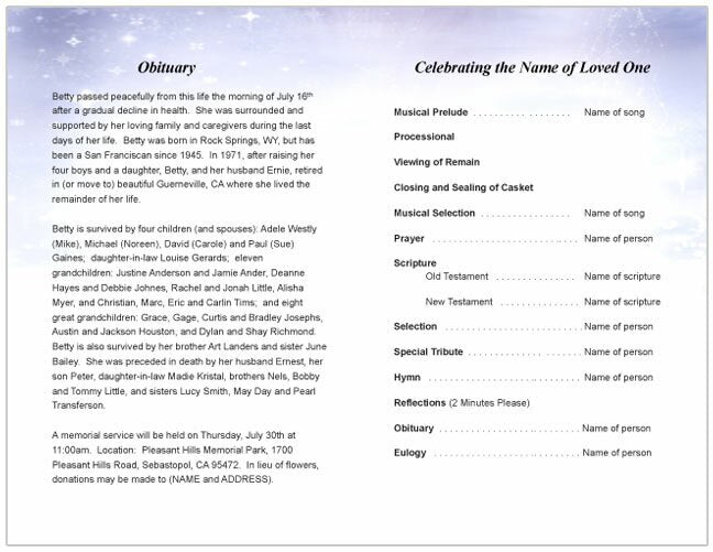 Pathway Funeral Program Template.