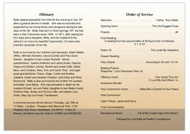 Basketball Funeral Program Template.
