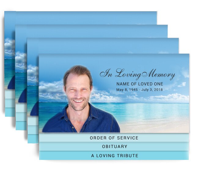 Waters 8-Sided Graduated Bottom Funeral Program Design & Print (Pack of 50).