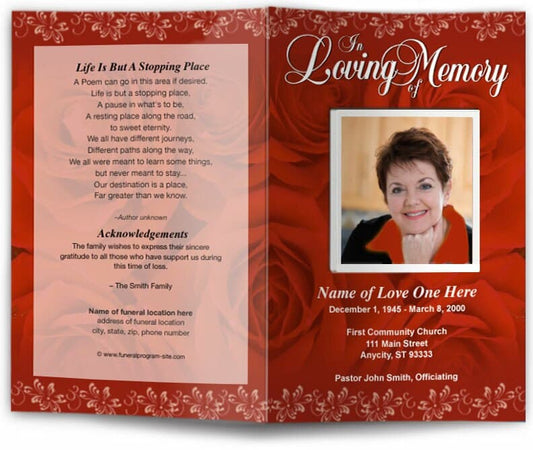 Passion Funeral Program Template.