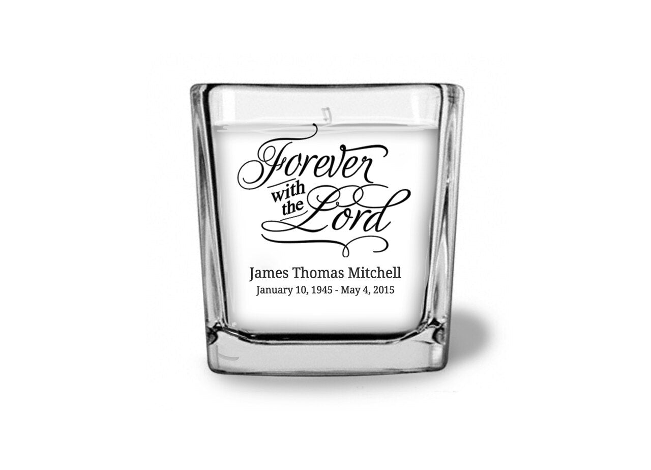 Forever With Lord Glass Cube Memorial Candle.