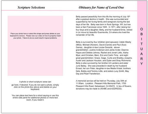 Pearls 8-Sided Funeral Graduated Program Template.