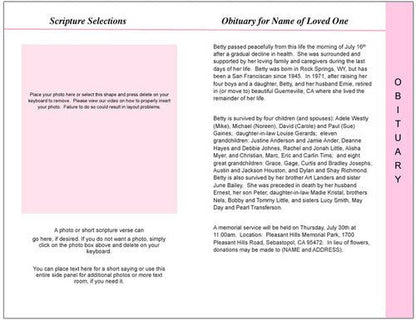 Pearls 8-Sided Funeral Graduated Program Template.