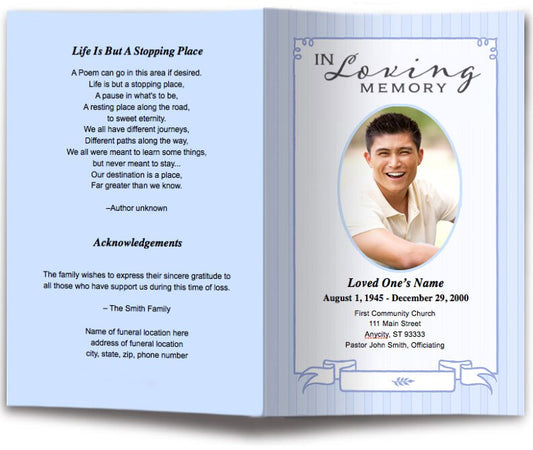 Posy Funeral Program Template.