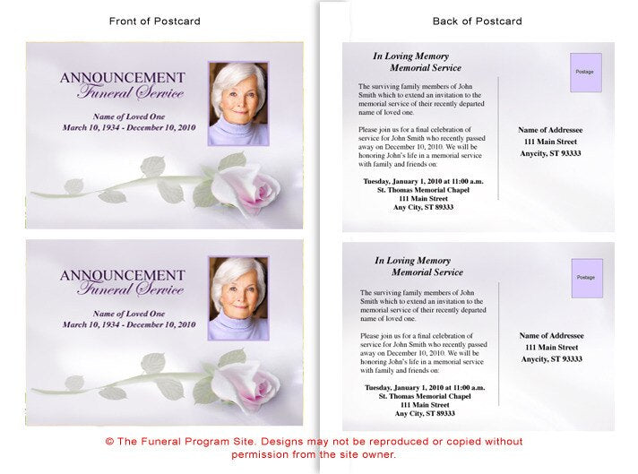 Beloved Funeral Announcement Template.