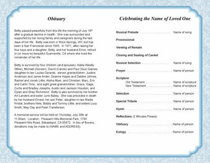 Cambria Funeral Program Template.
