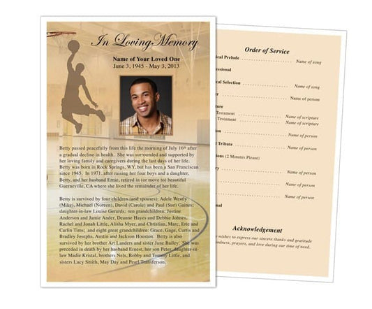 Basketball Funeral Flyer Template.