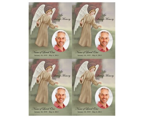 Delilah Small Memorial Card Template.