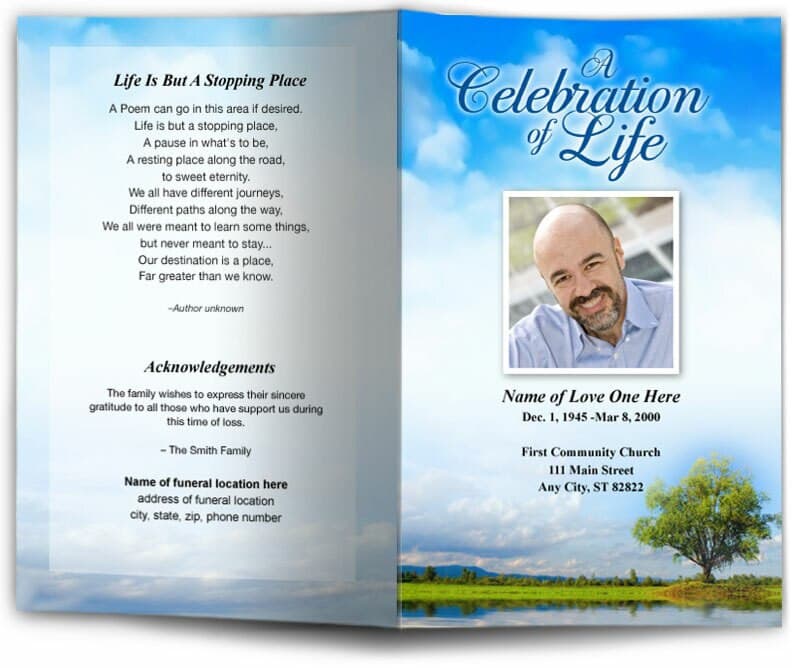 Treasure Funeral Program Template.