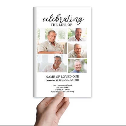 Multi Photo Funeral Program Template.