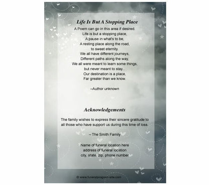 Eternal 4-Sided Funeral Graduated Program Template.