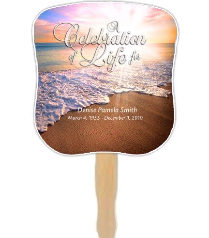 Radiance Cardstock Memorial Fan With Wooden Handle (Pack of 10).