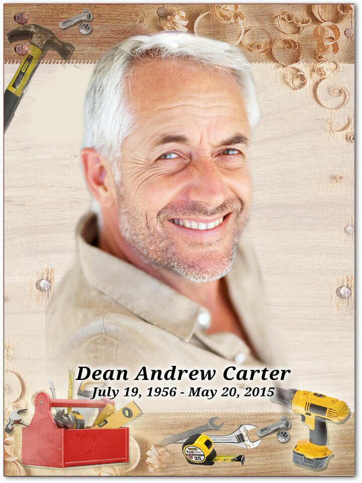 Carpenter Funeral Memorial Poster Portrait.