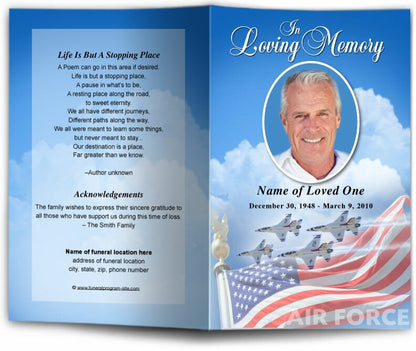 Air Force Funeral Program Template.