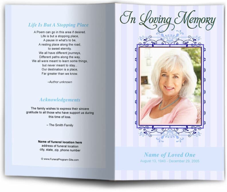 Seraphina Funeral Program Template.