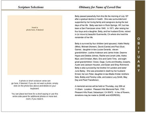 Kenya 8-Sided Funeral Graduated Program Template.