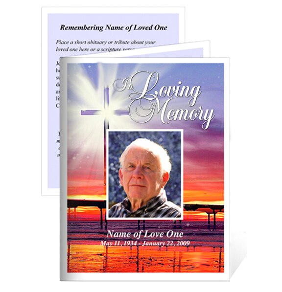 Glorify Small Memorial Card Template.