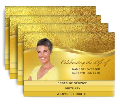 Glow 8-Sided Graduated Bottom Funeral Program Design & Print (Pack of 50).