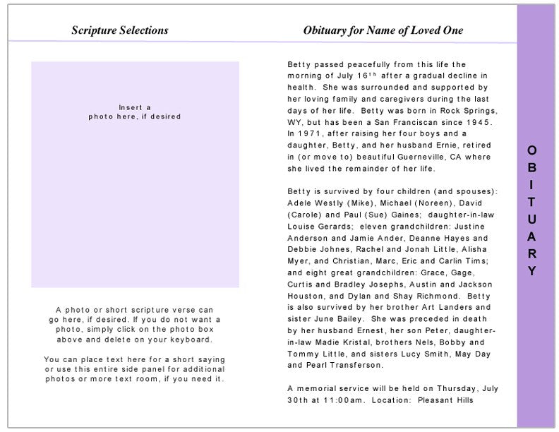 Glorify 8-Sided Graduated Funeral Program Template.