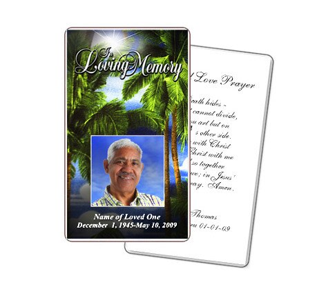 Paradise Prayer Card Template.