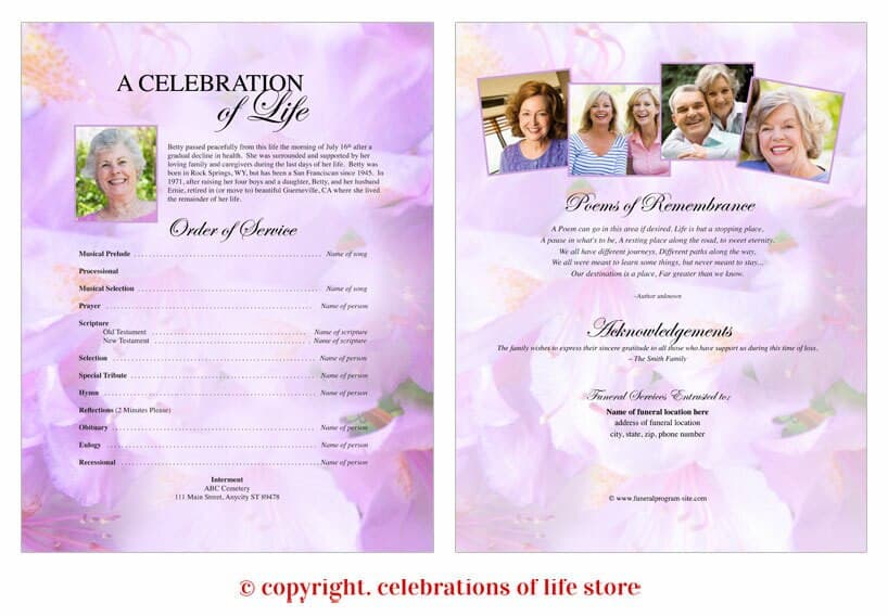 Lavender Funeral Flyer Template.