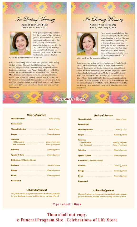 De Colores Funeral Flyer Template.