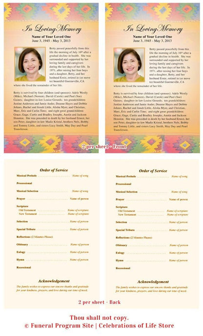 De Colores Funeral Flyer Template.