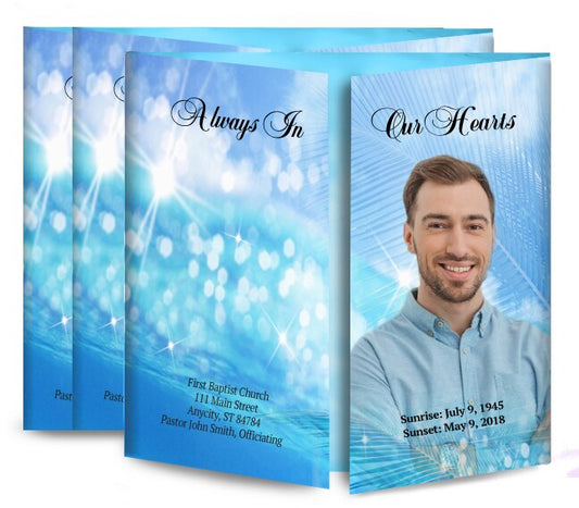 Sparkling Waters Gatefold Funeral Program Design & Print (Pack of 50).